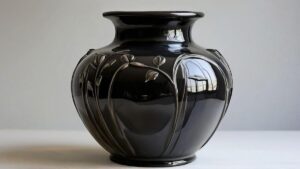 Roseville Pottery Black Vase 