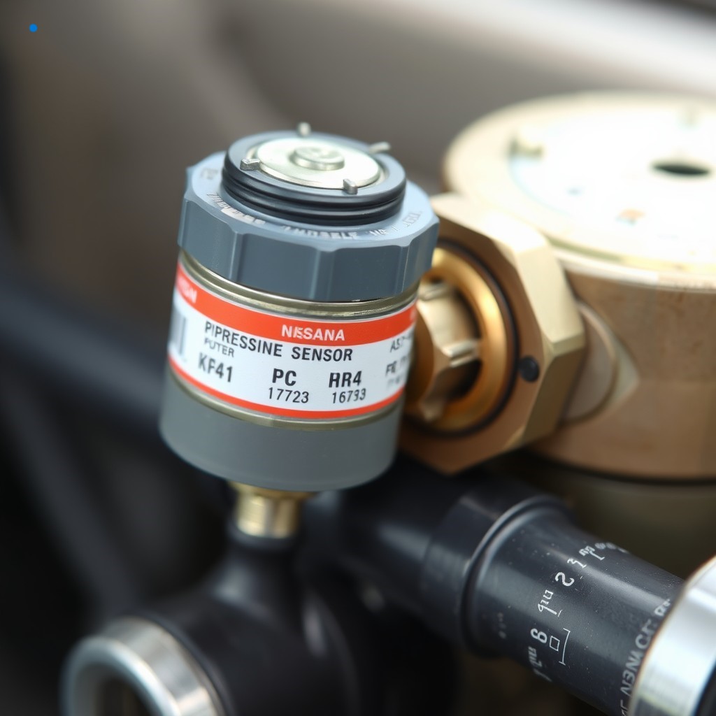 Close-up view of a Nissan K24 propane pressure sensor mounted on a vehicle’s fuel system